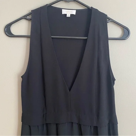 Aritzia Wilfred Black Silk Vignette Dress Size 00 - Picture 5 of 9